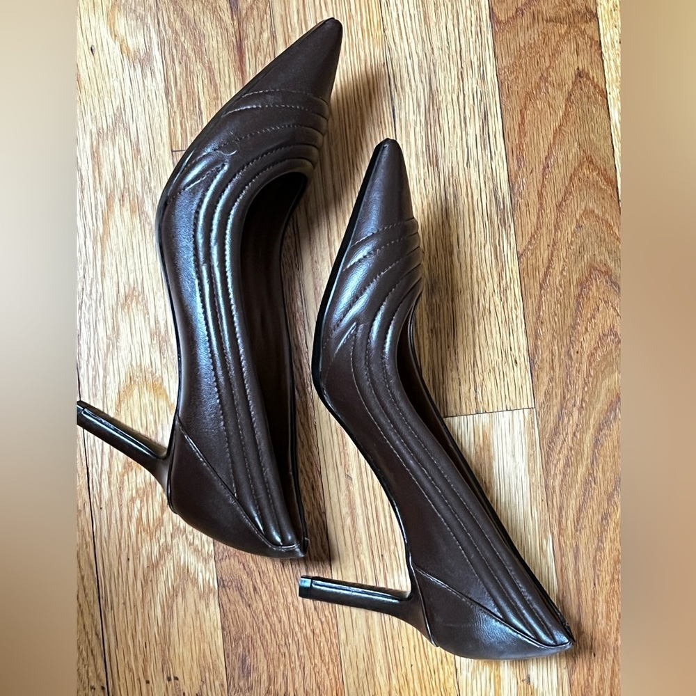 Pristine Aquatalia Brown Leather Heels